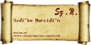 Szőke Marcián névjegykártya